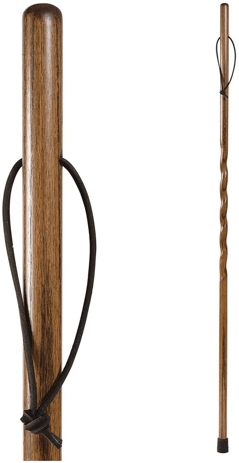 Brazos Free Form Hickory Walking Stick, Handcrafted Wooden Staff, Hiking Stick for Men and Women, Trekking Pole, Wooden Walking Stick, Made in the USA, 58 Inch Sporting Goods > Outdoor Recreation > Camping & Hiking > Hiking Poles Brazos   