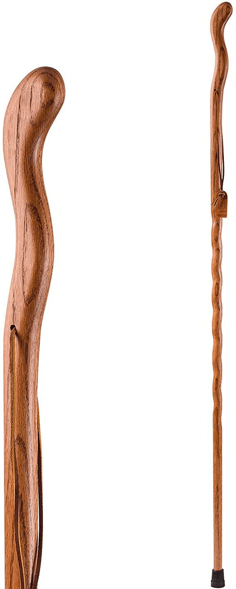 Brazos Free Form Hickory Walking Stick, Handcrafted Wooden Staff, Hiking Stick for Men and Women, Trekking Pole, Wooden Walking Stick, Made in the USA, 58 Inch