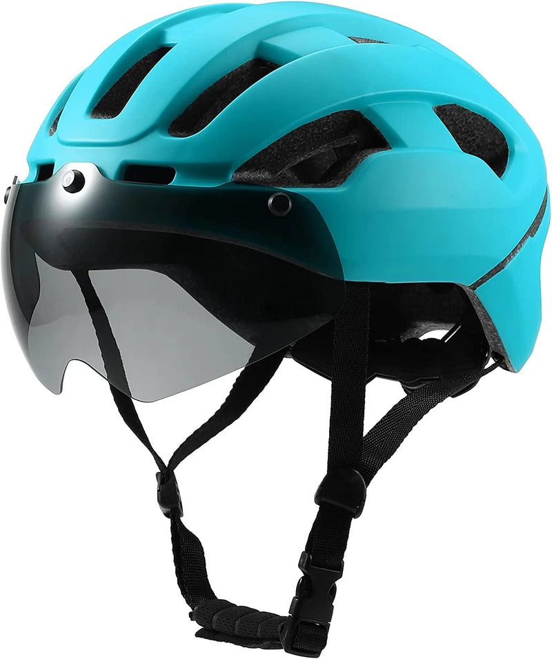 Breathable Cycling Helmet with Rear Light Magnetic Goggles Women Men Lightweight Safety Helmet Bike Helmet