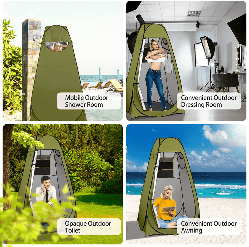 BRGOOD Pop up Privacy Shower Tent,Instant Portable Outdoor Shower Tent Camp Toilet, Changing Room, Rain Shelter with Carry Bag for Camping Hiking Beach Toilet Shower Bathroom Green