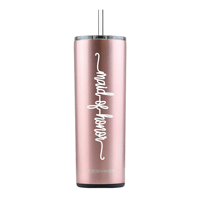 Bridesmaid Gift, Vacuum Insulated Stainless Cup with Straw for Bridesmaids Gift, Bridesmaid Proposal, Bridesmaid Tumbler, Asking Bridesmaid (Lilac Dreaming, Matron of Honor) Home & Garden > Kitchen & Dining > Tableware > Drinkware KOL DEALS Rose Gold Maid of Honor 