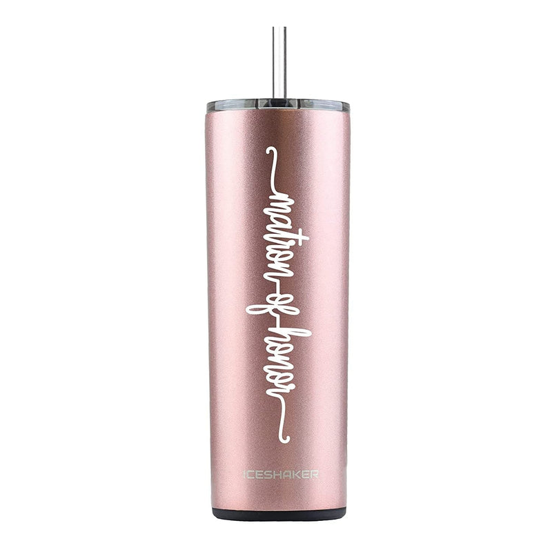 Bridesmaid Gift, Vacuum Insulated Stainless Cup with Straw for Bridesmaids Gift, Bridesmaid Proposal, Bridesmaid Tumbler, Asking Bridesmaid (Lilac Dreaming, Matron of Honor) Home & Garden > Kitchen & Dining > Tableware > Drinkware KOL DEALS Rose Gold Matron of Honor 
