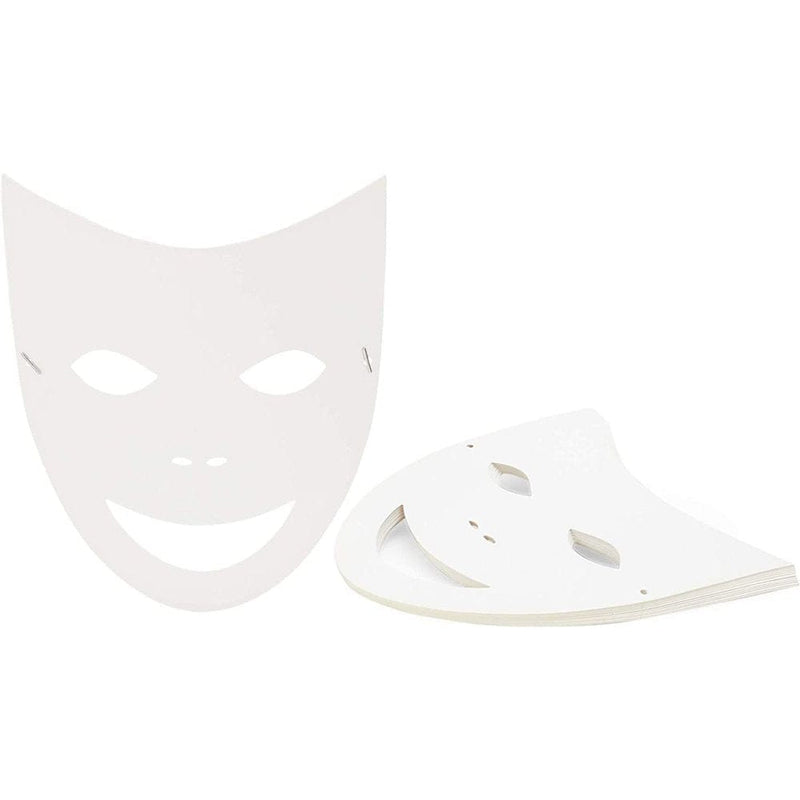 Bright Creations 8.7" X 10" Blank DIY Paper Masquerade Mask with Elastic Band for Costume Party (48 Pack, White)