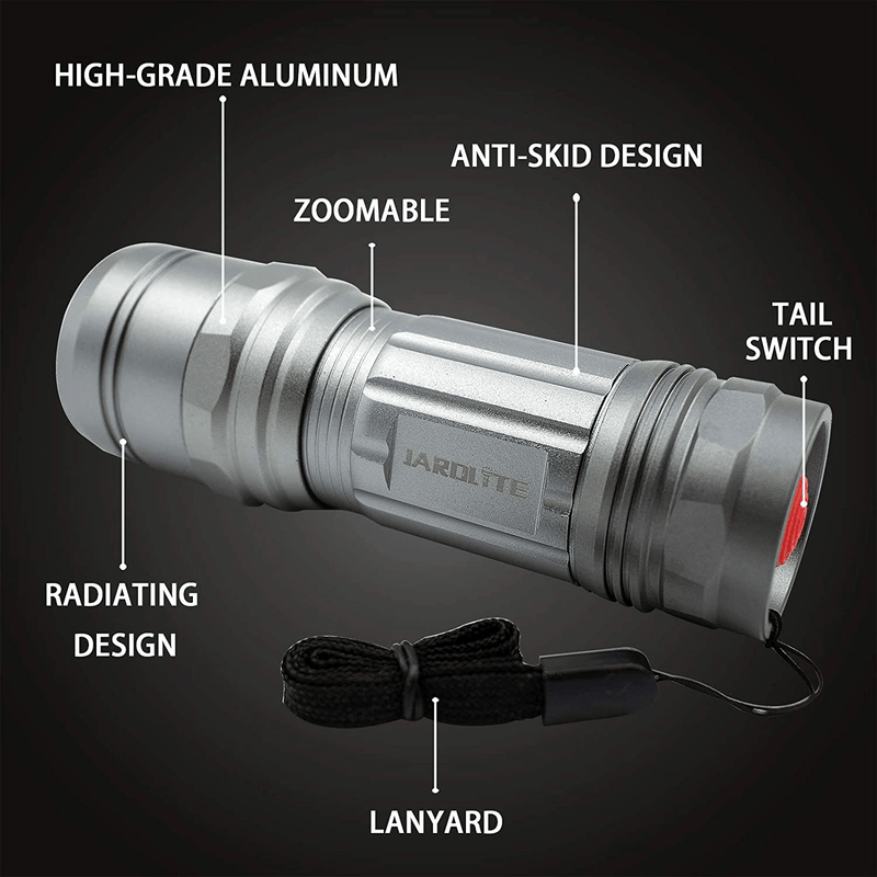 Bright LED Flashlights with Adjustable Focus [4 PACK] High Lumen Flashlight 650 Lumens Real Tested, High Powered Handheld Torch Light Water Resistant, Best Torches for Emergency, Camping, Hiking Hardware > Tools > Flashlights & Headlamps > Flashlights JARDLITE   