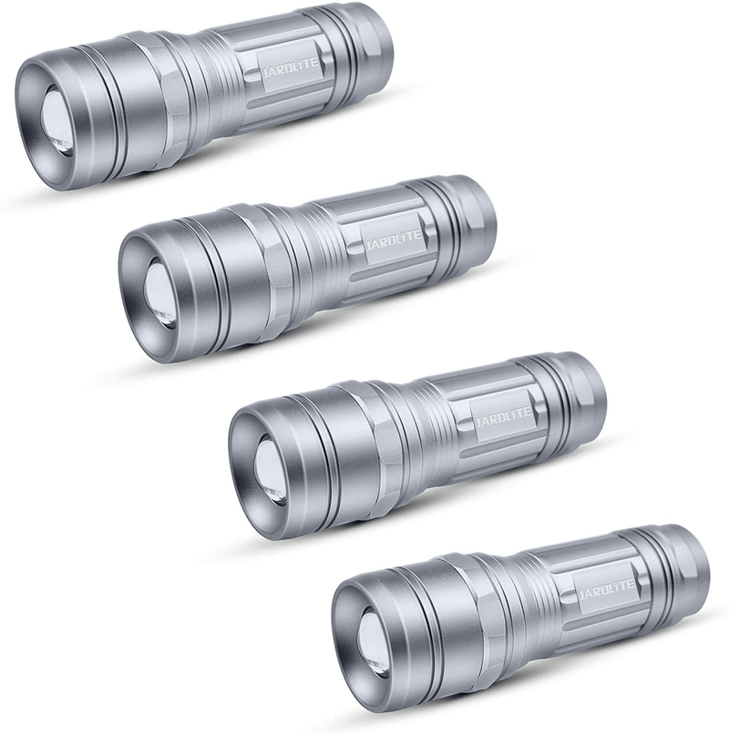 Bright LED Flashlights with Adjustable Focus [4 PACK] High Lumen Flashlight 650 Lumens Real Tested, High Powered Handheld Torch Light Water Resistant, Best Torches for Emergency, Camping, Hiking
