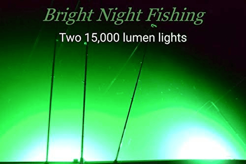 Bright Night Fishing 15,000 Lumen 30ft Cord Waterproof AC Underwater Fishing Light 300 Green LED Submersible Dock Light,  Bright Night Fishing   
