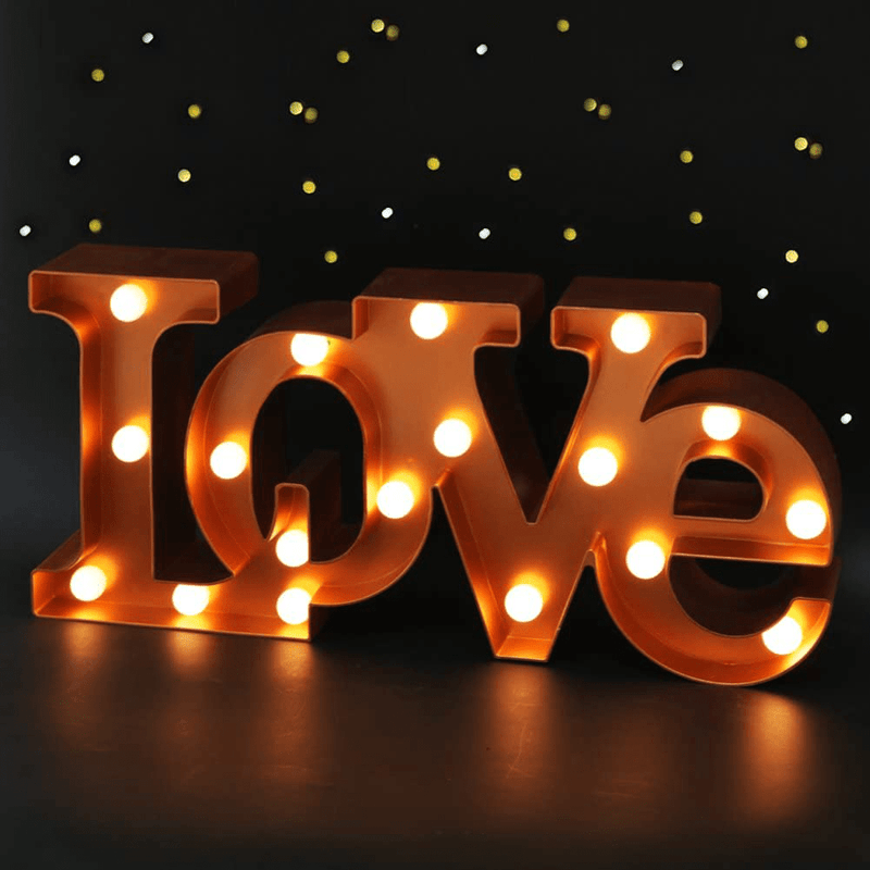 Bright Zeal 16" X 7" Large Love Decor for Bedroom LED Marquee Sign (Mirror Front) - Love Sign Light Home Decor for Wall and Table - Wedding Decorations Lights - Romantic Signs Valentines Day Decor Home & Garden > Decor > Seasonal & Holiday Decorations Bright Zeal Marquee "Love" - bronze 18 LED Bulbs - 6hr Timer - Batteries Incl. 