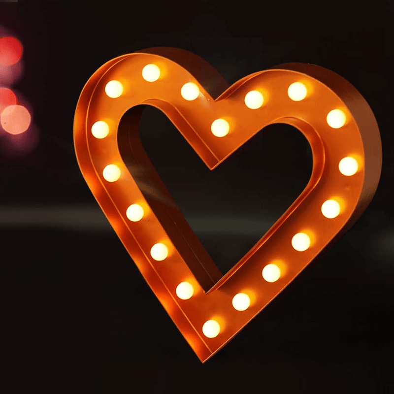 Bright Zeal 16" X 7" Large Love Decor for Bedroom LED Marquee Sign (Mirror Front) - Love Sign Light Home Decor for Wall and Table - Wedding Decorations Lights - Romantic Signs Valentines Day Decor Home & Garden > Decor > Seasonal & Holiday Decorations Bright Zeal Marquee Heart - BRONZE 18 LED Bulbs - 6hr Timer - Batteries Incl. 