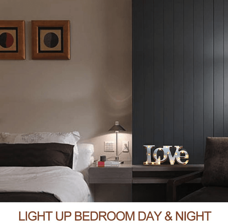 Bright Zeal 16" X 7" Large Love Decor for Bedroom LED Marquee Sign (Mirror Front) - Love Sign Light Home Decor for Wall and Table - Wedding Decorations Lights - Romantic Signs Valentines Day Decor Home & Garden > Decor > Seasonal & Holiday Decorations Bright Zeal   