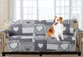 Brilliant Sunshine Grey Angel and Pink Rose Patchwork Reversible Large Sofa Protector for Seat Width up to 70", Furniture Slipcover, 2" Strap, Couch Slip Cover for Pets, Kids, Dogs, Sofa, Pink Grey Home & Garden > Decor > Chair & Sofa Cushions Brilliant Sunshine Grey 78" Oversized Sofa Slipcover 