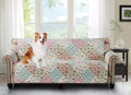 Brilliant Sunshine Grey Angel and Pink Rose Patchwork Reversible Large Sofa Protector for Seat Width up to 70", Furniture Slipcover, 2" Strap, Couch Slip Cover for Pets, Kids, Dogs, Sofa, Pink Grey Home & Garden > Decor > Chair & Sofa Cushions Brilliant Sunshine Pink Green 70" Large Sofa Slipcover 