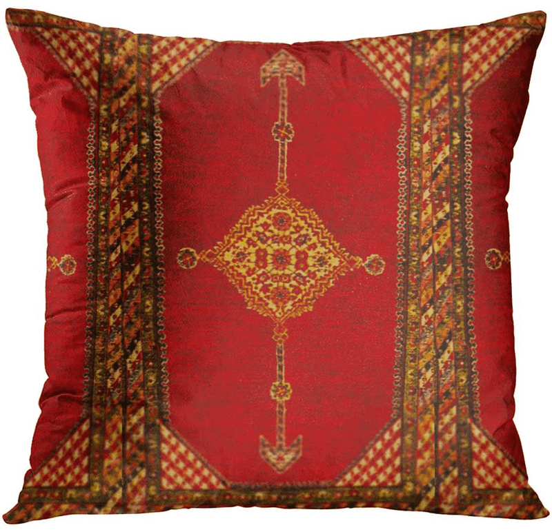 Britimes Throw Pillow Covers Persian Home Decor Set of 4 Oriental Pillow Cases Decorative 20 X 20 Inches Outdoor Cushion Couch Sofa Pillowcases Colorful Red Tribal Home & Garden > Decor > Chair & Sofa Cushions Britimes   