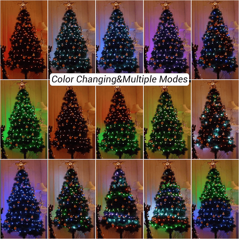 Brizlabs Color Changing Fairy Lights, 66Ft 200 LED Christmas Lights Multicolor with Remote, White Xmas Tree Lights with Timer, USB Plugin Twinkle Fairy String Lights for Indoor Xmas Party Tree Bedroom Home & Garden > Decor > Seasonal & Holiday Decorations BrizLabs   