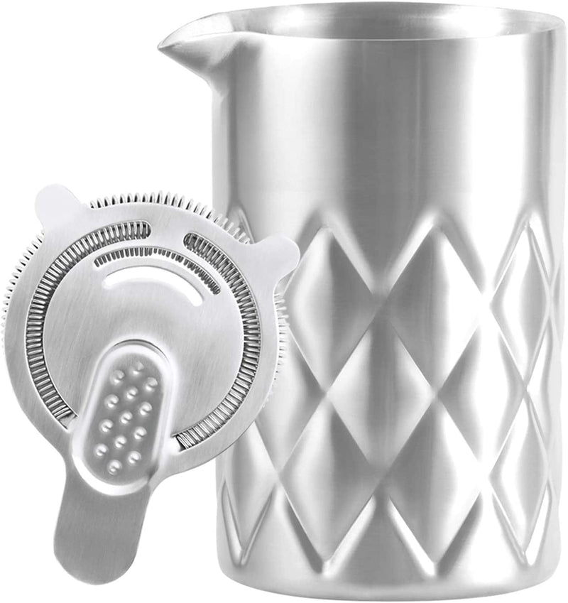 BROBAR Stainless Steel Mixing Glass-Premium Mixing Glass Bartending-Double Wall Bar Tools-Easy Stirring with Unbreakable -Keeps Drinks Hot or Cold-18.6 Oz 550Ml-Great Gift Idea Home & Garden > Kitchen & Dining > Barware BROBAR 1 Count (Pack of 1)  
