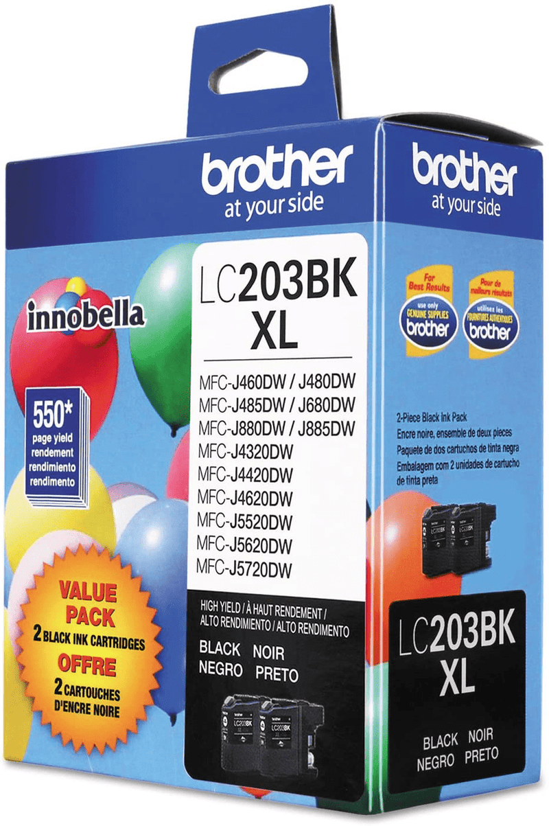 Brother Genuine High Yield Black Ink Cartridges, LC2032PKS, Replacement Black Ink Two Pack, Includes 2 Cartridges of Black Ink, Page Yield Up To 550 Pages/Cartridge, LC203 Electronics > Print, Copy, Scan & Fax > Printer, Copier & Fax Machine Accessories ‎BROTHER   