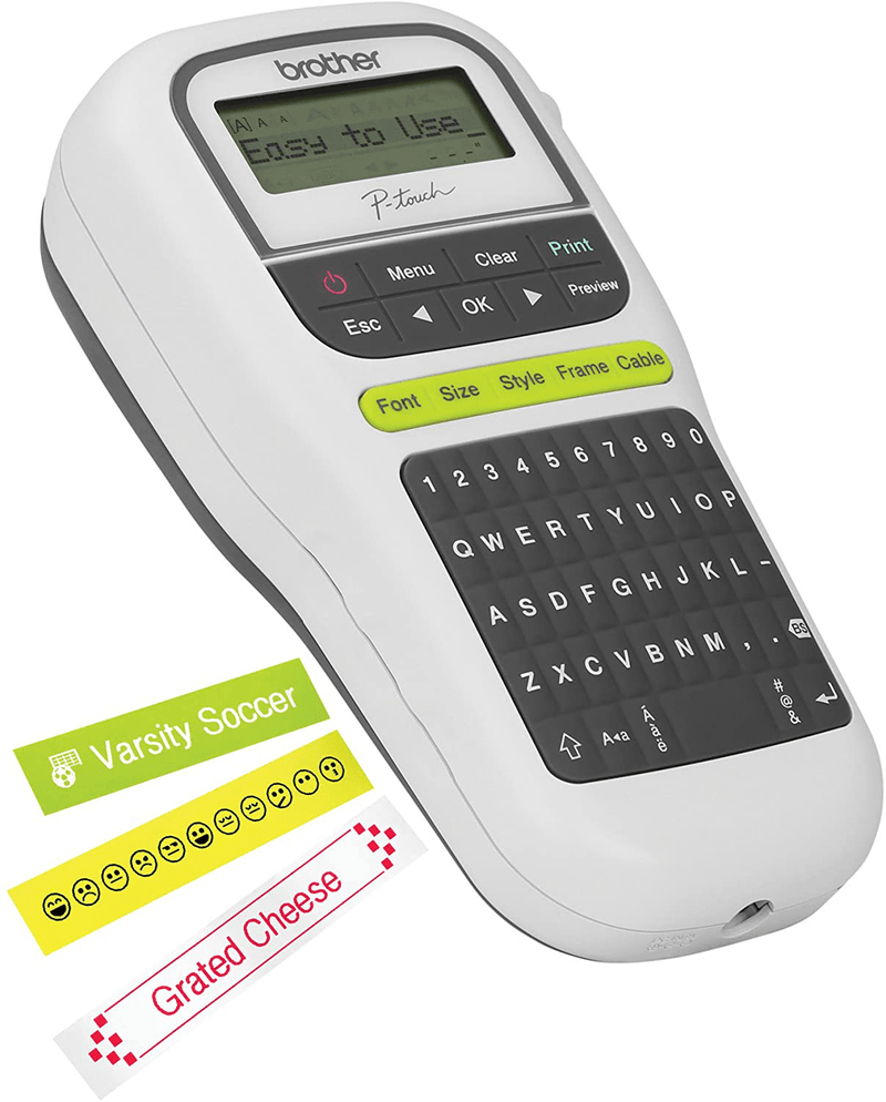 Brother P-Touch, PTH110, Easy Portable Label Maker, Lightweight, Qwerty Keyboard, One-Touch Keys, White Electronics > Print, Copy, Scan & Fax > Printer, Copier & Fax Machine Accessories Brother   