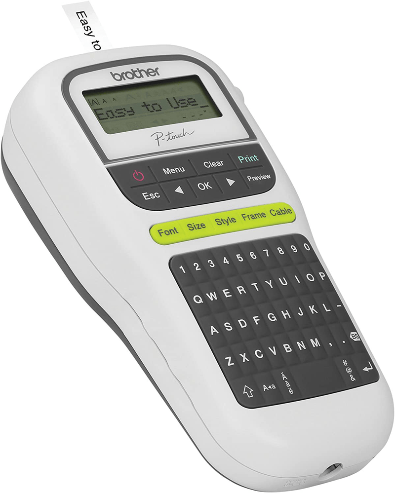 Brother P-Touch, PTH110, Easy Portable Label Maker, Lightweight, Qwerty Keyboard, One-Touch Keys, White Electronics > Print, Copy, Scan & Fax > Printer, Copier & Fax Machine Accessories Brother   