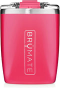 Brümate Rocks - 12Oz 100% Leak-Proof Insulated Lowball Cocktail & Whiskey Tumbler - Double Wall Vacuum Stainless Steel - Shatterproof - Camping & Travel Tumbler & Cocktail Glass (Glitter Charcoal) Home & Garden > Kitchen & Dining > Tableware > Drinkware BrüMate Neon Pink  