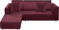 BT.WA Couch Cover L Shape Sectional Sofa Cover 2-Piece Soft Stretch Reversible Sofa Slipcover 3 Seater + 3 Seater Furniture Protector Couch Slipcover with 2Pcs Pillowcases (Black) Home & Garden > Decor > Chair & Sofa Cushions BT.WA Burgundy  