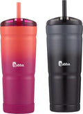 Bubba Straw Envy Vacuum-Insulated Stainless Steel Tumbler, 24 Oz., Island Teal Lid Home & Garden > Kitchen & Dining > Tableware > Drinkware BUBBA BRANDS Pink Sorbet & Licorice 24oz 2 Pack 