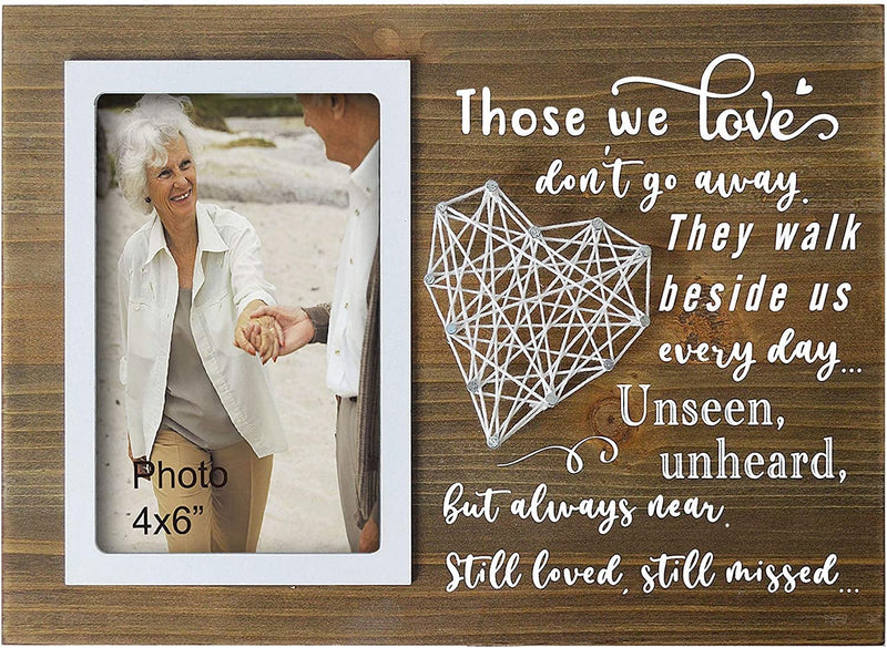 Buecasa Wooden Memorial Picture Frame 4X6 Inches Photo - Bereavement Sympathy Gifts for Loss of Loved One