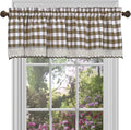 Buffalo Check Valance Window Curtains - 58 Inch Width, 14 Inch Length - Taupe Brown & Ivory White Plaid - Light Filtering Farmhouse Country Drapes for Bedroom Living & Dining Room by Achim Home Decor Home & Garden > Decor > Window Treatments > Curtains & Drapes Achim Home Furnishings Taupe Valance 