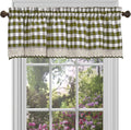 Buffalo Check Valance Window Curtains - 58 Inch Width, 14 Inch Length - Taupe Brown & Ivory White Plaid - Light Filtering Farmhouse Country Drapes for Bedroom Living & Dining Room by Achim Home Decor Home & Garden > Decor > Window Treatments > Curtains & Drapes Achim Home Furnishings Sage Valance 