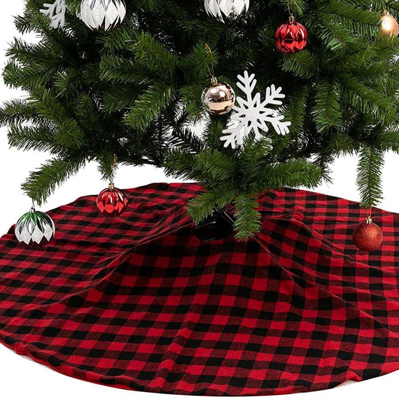 Buffalo Plaid Christmas Tree Skirt 36 In,Red Black Buffalo Check Christmas Tree Skirt for Holiday Christmas Decorations Home & Garden > Decor > Seasonal & Holiday Decorations > Christmas Tree Skirts Ardorlove 36"  