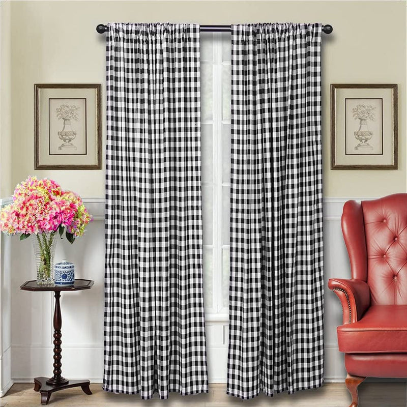 Buffalo Plaid Curtains Black and White Curtains Buffalo Check Curtains Buffalo Plaid Decor for Christmas, Thanksgiving Farmhouse Curtains for Living Room, 53X84Inch Pack of 2 Home & Garden > Decor > Window Treatments > Curtains & Drapes LGHSPOM 53x108inch  
