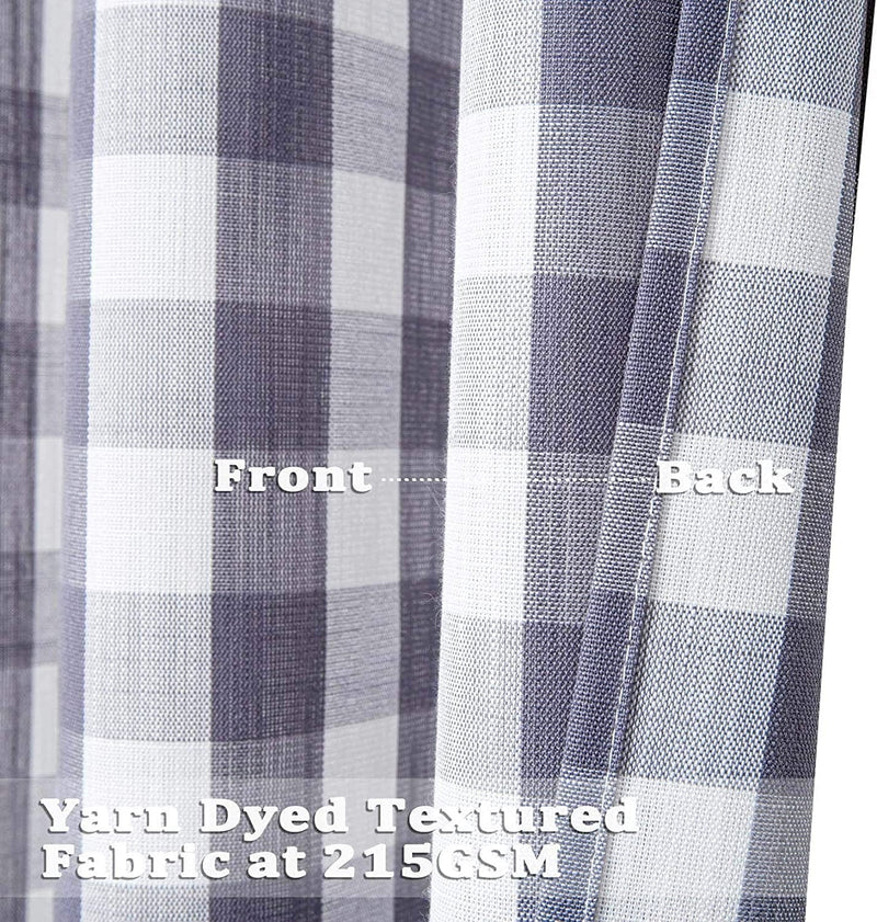 Buffalo Plaid Farmhouse Decor Curtains Rustic Gingham Textured Grommet Window Curtain Panels for Living Room Bedroom, Grey and White, 37 X 84 Inch, 2 Panels Home & Garden > Decor > Window Treatments > Curtains & Drapes CAROMIO   