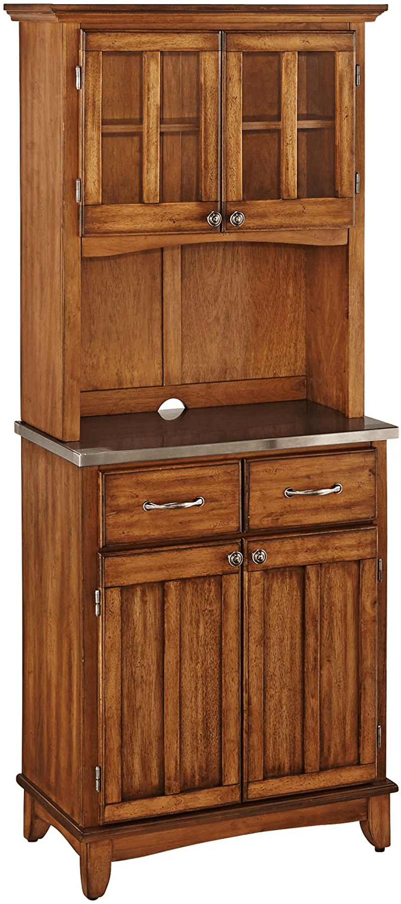 Buffet of Buffet Cottage Oak with Wood Top with Hutch by Home Styles Home & Garden > Kitchen & Dining > Food Storage Home Styles Oak Stainless Top Server + Hutch