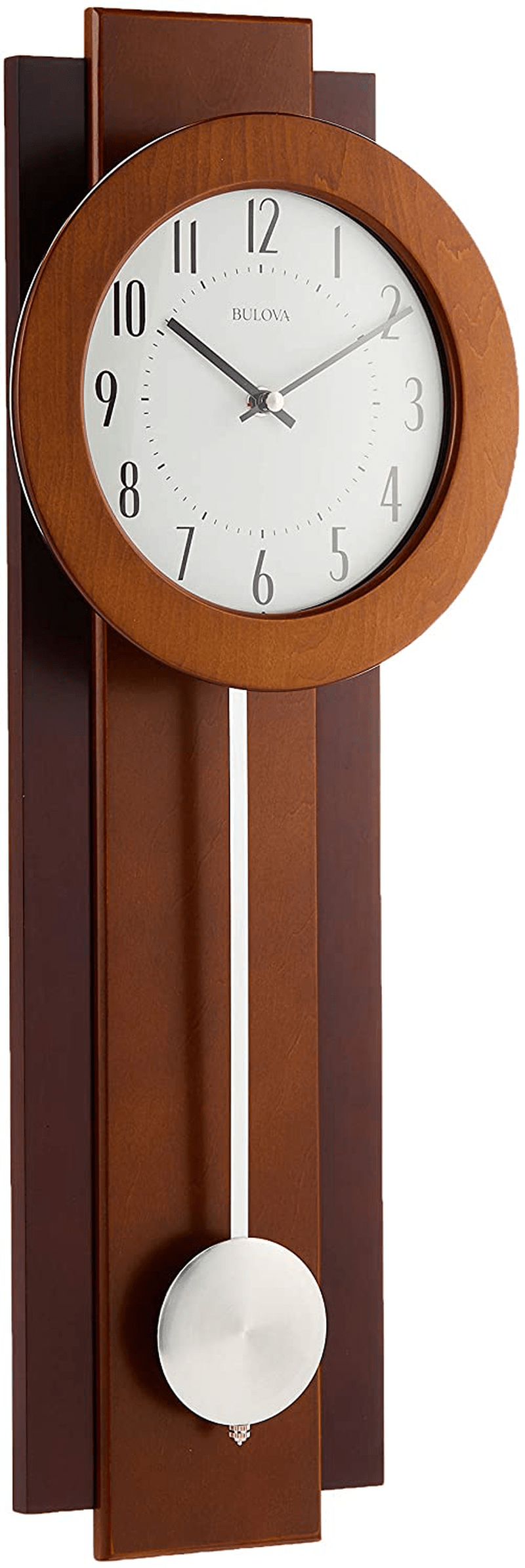 Bulova C3383 Avent Pendulum Deco Wall Clock, 18", Walnut/Mahogany Home & Garden > Decor > Clocks > Wall Clocks Bulova   