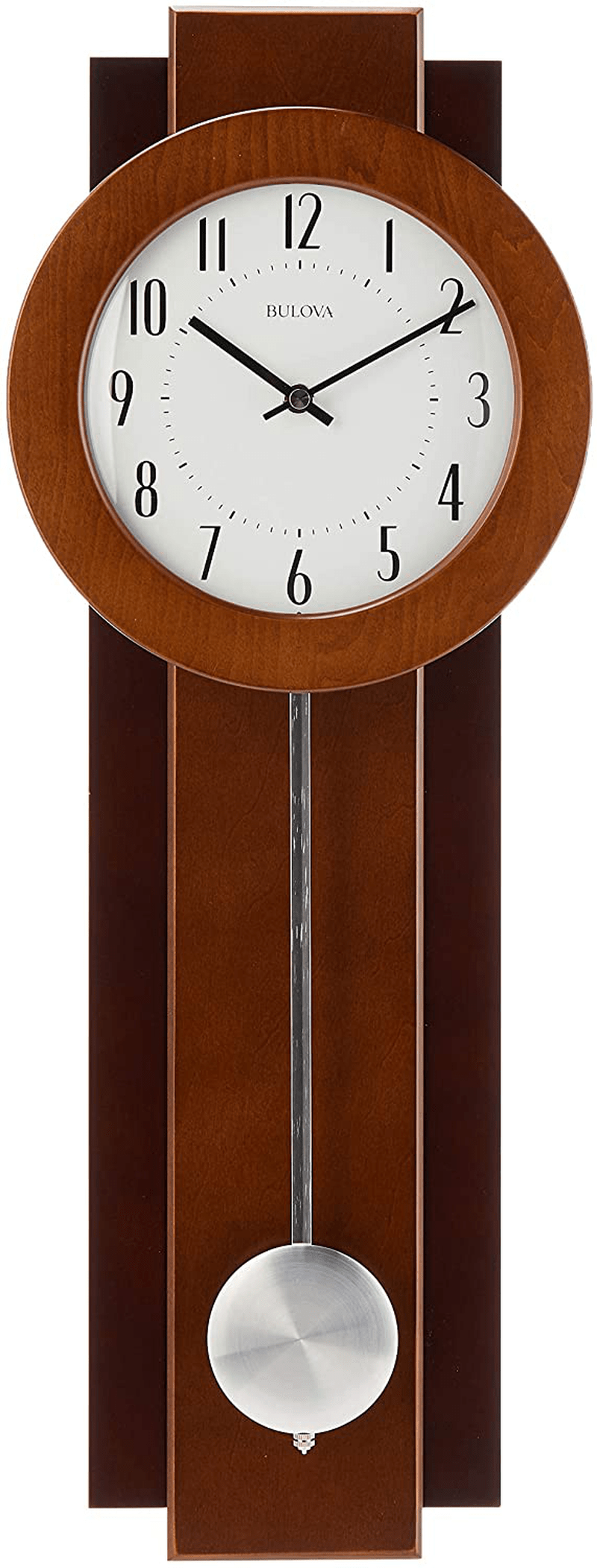 Bulova C3383 Avent Pendulum Deco Wall Clock, 18", Walnut/Mahogany Home & Garden > Decor > Clocks > Wall Clocks Bulova   