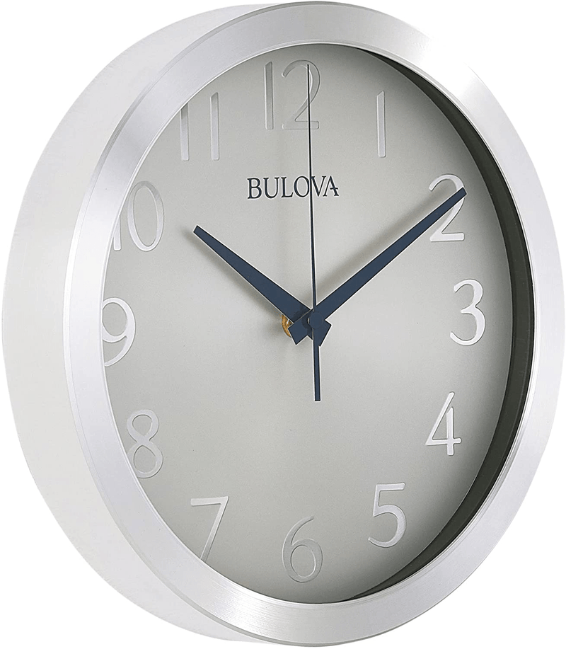 Bulova C4844 Winston Wall Clock, Pack of 1, Silver Home & Garden > Decor > Clocks > Wall Clocks Bulova   