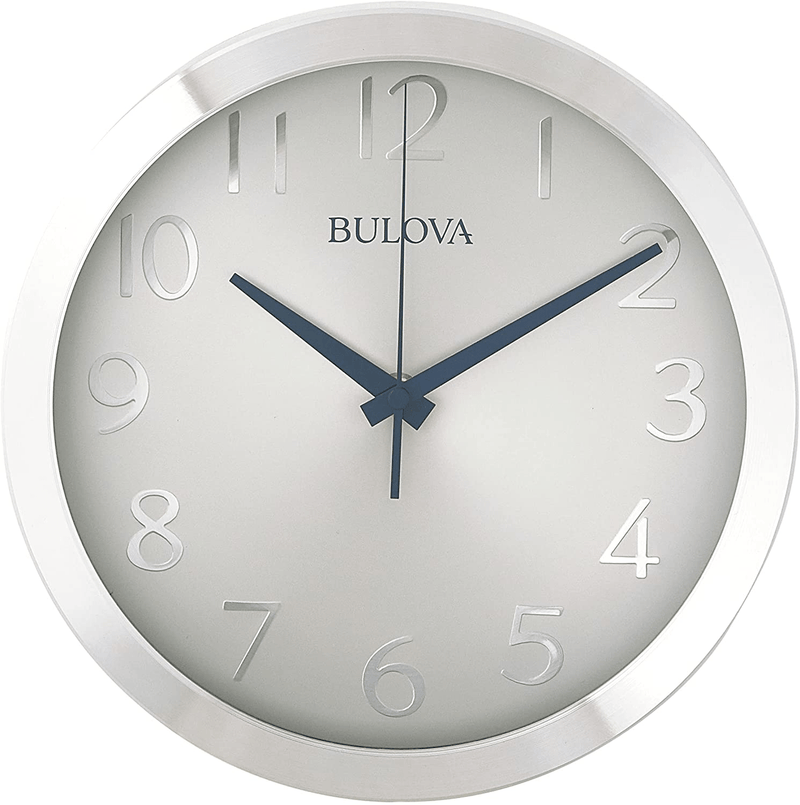 Bulova C4844 Winston Wall Clock, Pack of 1, Silver Home & Garden > Decor > Clocks > Wall Clocks Bulova   