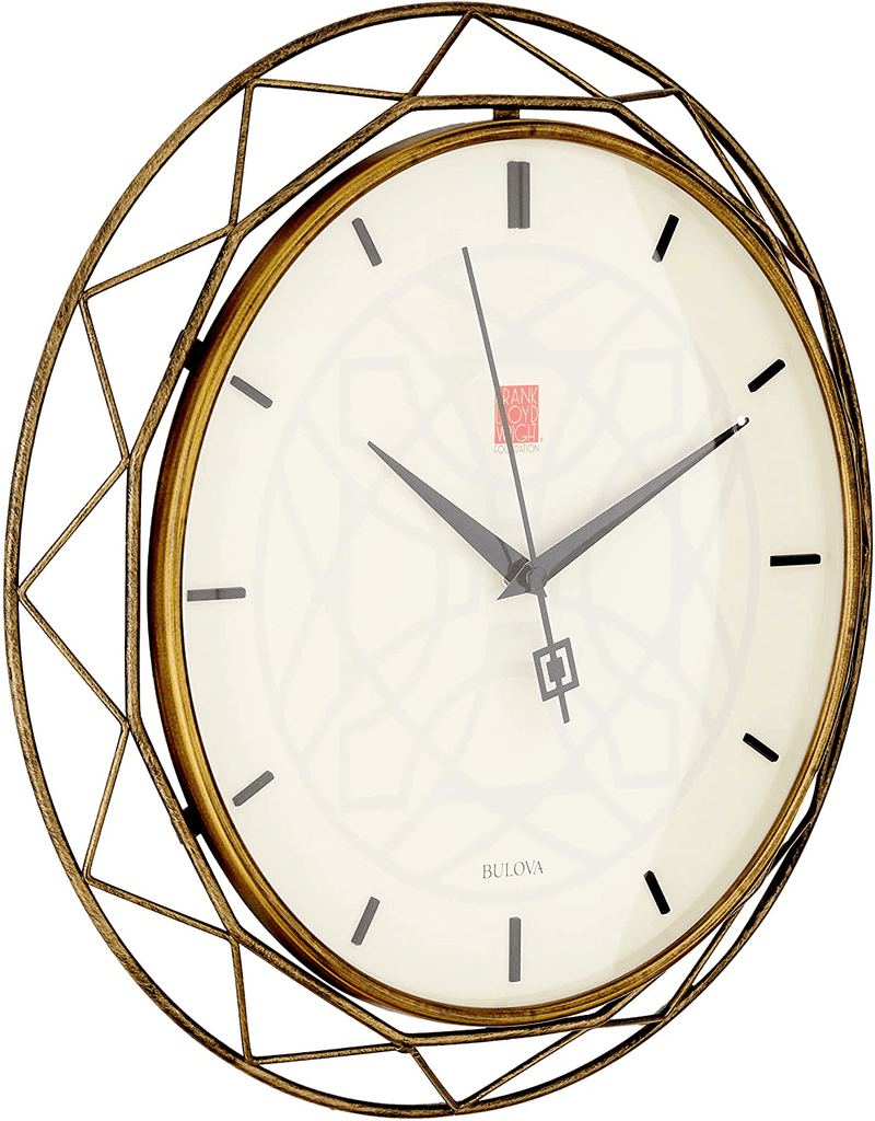 Bulova Clocks C4834 Luxfer Prism 14 Inch Frank Lloyd Wright Inspired Wall Clock Home & Garden > Decor > Clocks > Wall Clocks Bulova   