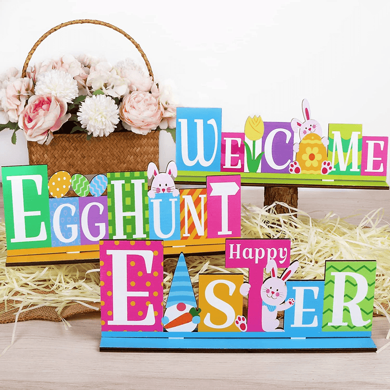 Bunny Chorus 3 Pcs St. Patrick'S Day Decorations Lucky Wooden Table Sign, Irish Themed Gnome Tabletop Centerpiece Signs Shamrock Gold Coins Ornaments for Gift, Desk, Home, Party Supplies Décor Arts & Entertainment > Party & Celebration > Party Supplies Bunny Chorus Easter  