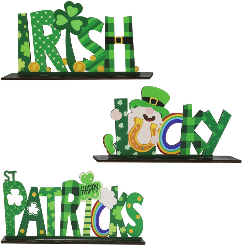 Bunny Chorus 4 Pcs Valentine'S Day Decorations Love Wooden Table Sign, Romantic Tabletop Centerpiece Signs Ornaments for Gift Dining Room Table Wedding Anniversary Party Supplies Décor Tray Decor Home & Garden > Decor > Seasonal & Holiday Decorations Bunny Chorus St. Patrick's Day  
