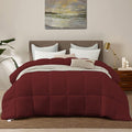Burgandy down Alternative Comforter King Size All Season Duvet Insert, with Ultra Soft Double Brushed Microfiber Quilt Cover, Baffled Box Stitched Comforter with 8 Tabs,106X90 Inches Home & Garden > Linens & Bedding > Bedding > Quilts & Comforters Dorrin Nessin Burgandy King-106x90 