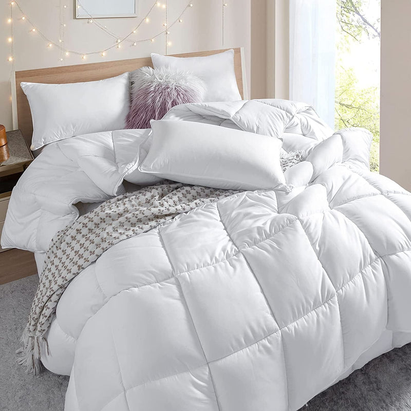 Burgandy down Alternative Comforter King Size All Season Duvet Insert, with Ultra Soft Double Brushed Microfiber Quilt Cover, Baffled Box Stitched Comforter with 8 Tabs,106X90 Inches Home & Garden > Linens & Bedding > Bedding > Quilts & Comforters Dorrin Nessin Winter - Solid White King-106x90 