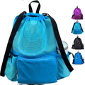 ButterFox Large Swimming Equipment Mesh Bag Drawstring Swim Gym Backpack with Separated Waterproof Dry Compartments, Dry and Wet Separated Sporting Goods > Outdoor Recreation > Boating & Water Sports > Swimming ButterFox Light Blue  