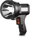 BUYSIGHT Rechargeable spotlight,Spot lights hand held large flashlight 6000 lumens handheld spotlight Lightweight and Super bright flashlight (Red)