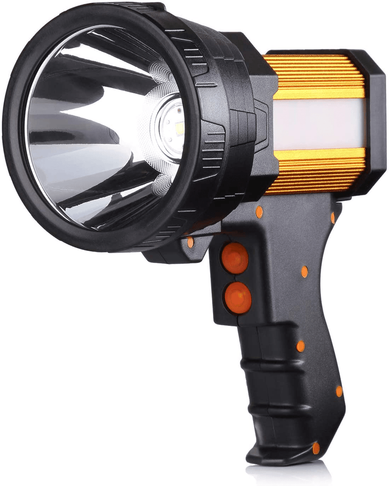 BUYSIGHT Rechargeable spotlight,Spot lights hand held large flashlight 6000 lumens handheld spotlight Lightweight and Super bright flashlight (Red)