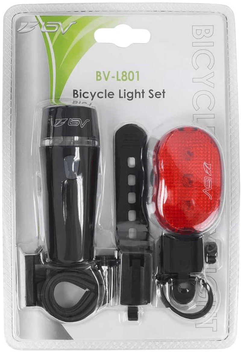 BV Bicycle Light Set Super Bright 5 LED Headlight, 3 LED Taillight, Quick-Release Sporting Goods > Outdoor Recreation > Cycling > Bicycle Parts BV   