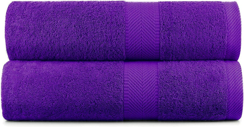 BY LORA Terry Towels, Bath Towels, Navy Blue, Set of 2 Home & Garden > Linens & Bedding > Towels BY LORA Purple Bath Sheet 2-Pack 