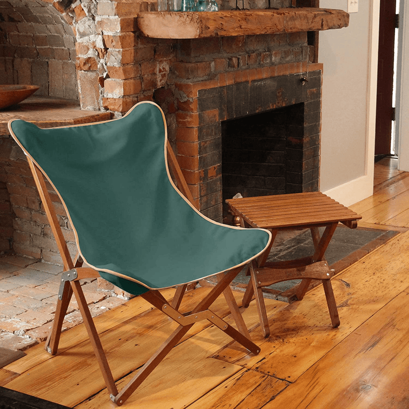 BYER of MAINE, Butterfly Chair, Easy to Fold and Carry, Hardwood, Sling Chair, Wood Beach Chair, Perfect for Camping, Matching Furniture in the Pangean Line, 34" H X 23" W, 27" D, Single, Green Sporting Goods > Outdoor Recreation > Camping & Hiking > Camp Furniture BYER OF MAINE   