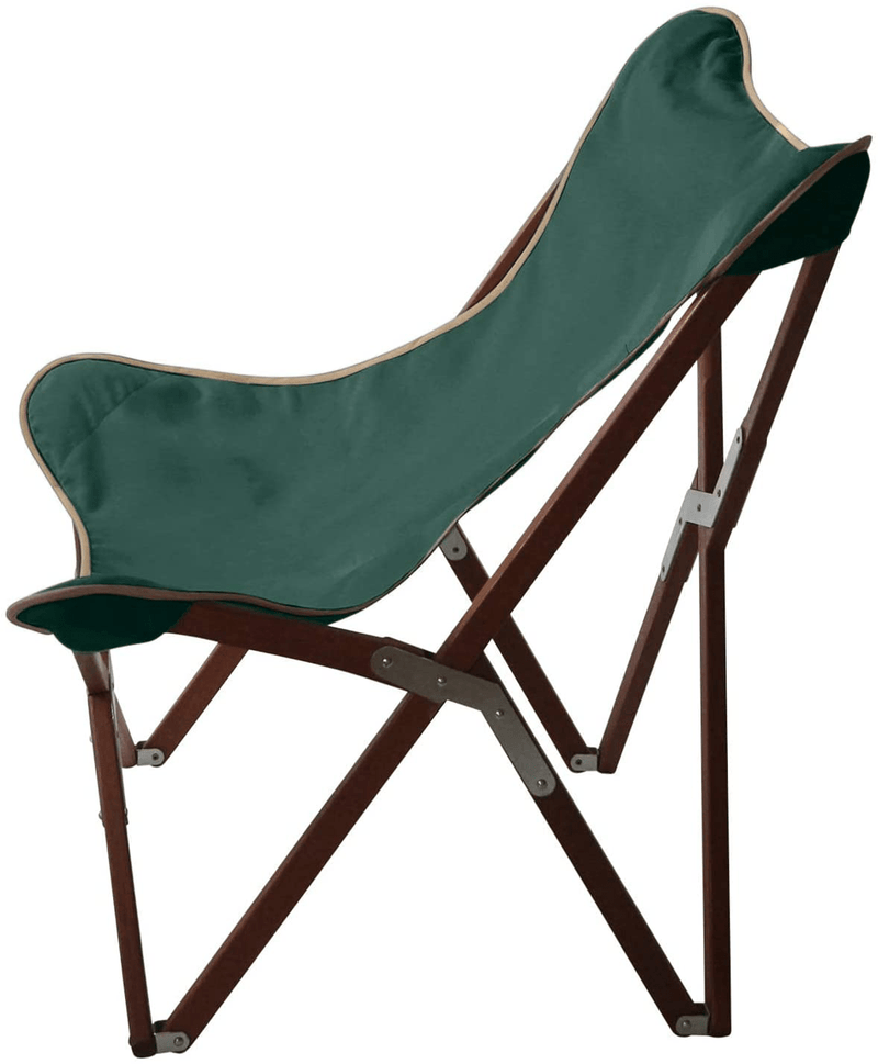 BYER of MAINE, Butterfly Chair, Easy to Fold and Carry, Hardwood, Sling Chair, Wood Beach Chair, Perfect for Camping, Matching Furniture in the Pangean Line, 34" H X 23" W, 27" D, Single, Green Sporting Goods > Outdoor Recreation > Camping & Hiking > Camp Furniture BYER OF MAINE   