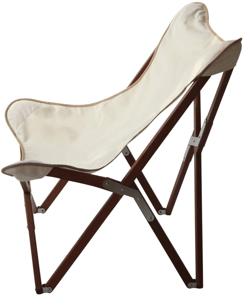 BYER of MAINE, Butterfly Chair, Easy to Fold and Carry, Hardwood, Sling Chair, Wood Beach Chair, Perfect for Camping, Matching Furniture with Pangean Line, 34" H X 23" W, 27" D, Single, Natural