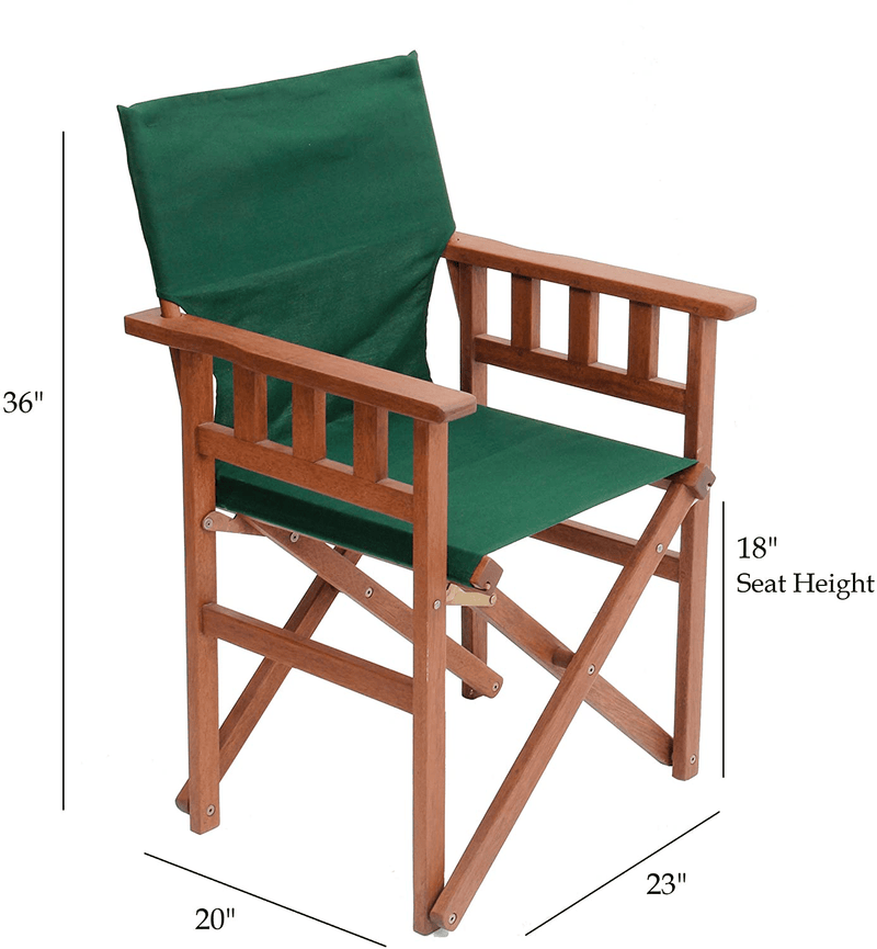 BYER of MAINE, Pangean Campaign Chair, 20" D X 23.5" W X 36" H, Holds up to 250 Lbs, Hardwood, Perfect for Patio/Deck, Wood Folding Chairs, Patio Chair, Deck Chair, Wood Camp Chair, Green, Single