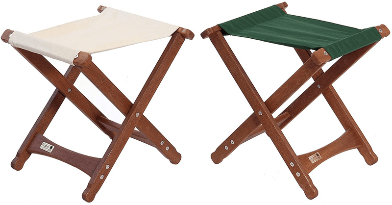 BYER of MAINE, Pangean, Folding Stool, Natural, Hardwood, Easy to Fold and Carry, Wood Folding Stool, Canvas Camp Stool, Perfect for Camping, Matches All Furniture in the Pangean Line